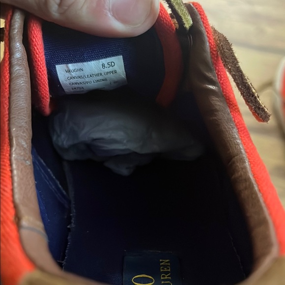 Polo by Ralph Lauren Red Sneakers with Textured Finish NWOT - Picture 5 of 5